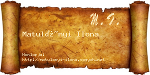 Matulányi Ilona névjegykártya